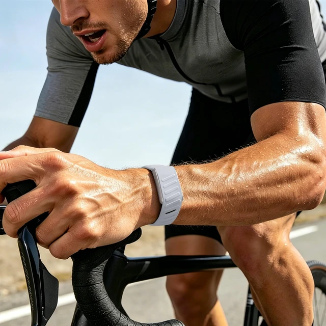 Alt view image 6 of 7 - 3-Pack Silicone Sport Band for Whoop 5.0/MGOne/Peak/Life Men Women Skin-Friendly Silicone Strap,Lightweight and Breathable for All-Day Comfort.Quick-Release Tabs,Fits Whoop 5.0/MG.Not for 4.0