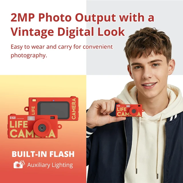 Alt view image 4 of 7 - Mini Keychain Digital Camera, 16GB Card, Y2K Retro Tiny Camera 1440P Video, 2MP Photos, 1.47-Inch IPS Screen, Built-In Flash, Filters, Pocket Size for Kids, Teens, Travel and Vlogging