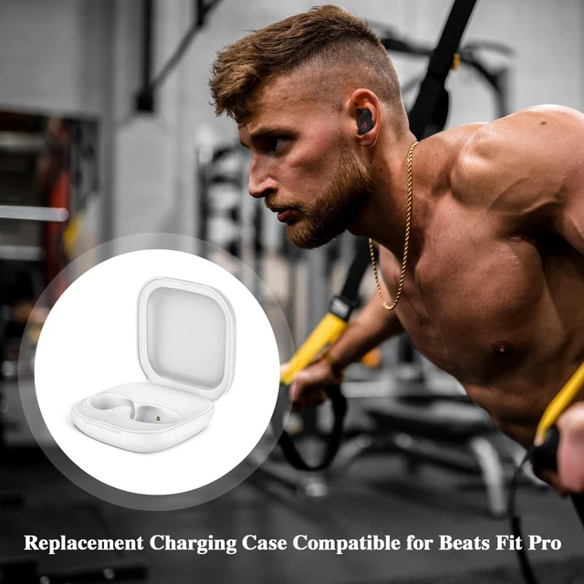 Alt view image 7 of 7 - Wireless Charging Case Compatible for Beats Fit Pro, Portable Charger Case Replacement with Bluetooth Pairing Sync Button, 700mAh Built-in Battery (Not Included Earbuds) (White)