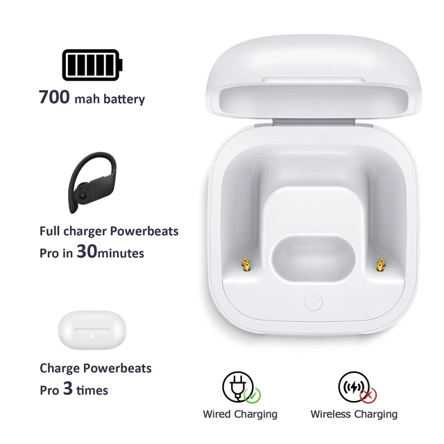 Alt view image 3 of 7 - Replacement Charging Case Compatible for Powerbeats Pro, Charger Case with Bluetooth Pairing Sync Button, 700 mAh Built-in Battery, Capable of Charging 3 Times