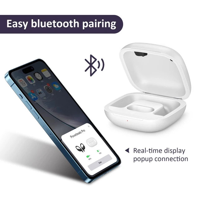 Alt view image 5 of 7 - Replacement Charging Case Compatible for Powerbeats Pro, Charger Case with Bluetooth Pairing Sync Button, 700 mAh Built-in Battery, Capable of Charging 3 Times