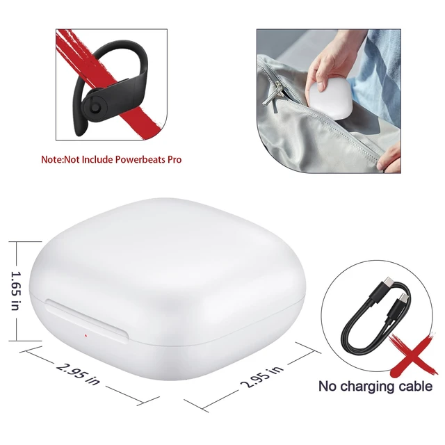 Alt view image 6 of 7 - Replacement Charging Case Compatible for Powerbeats Pro, Charger Case with Bluetooth Pairing Sync Button, 700 mAh Built-in Battery, Capable of Charging 3 Times