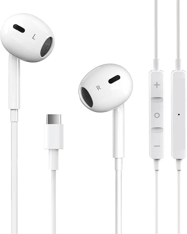 Main image of USB C Headphones Earbuds for iPhone17/16/15, iPad Pro,Galaxy,Pixel Built-in Mic, Noise Cancelling, Volume Control, Ultra Clear Calls, Supports for iPhone 17/16/15 Series, Galaxy, Pixel