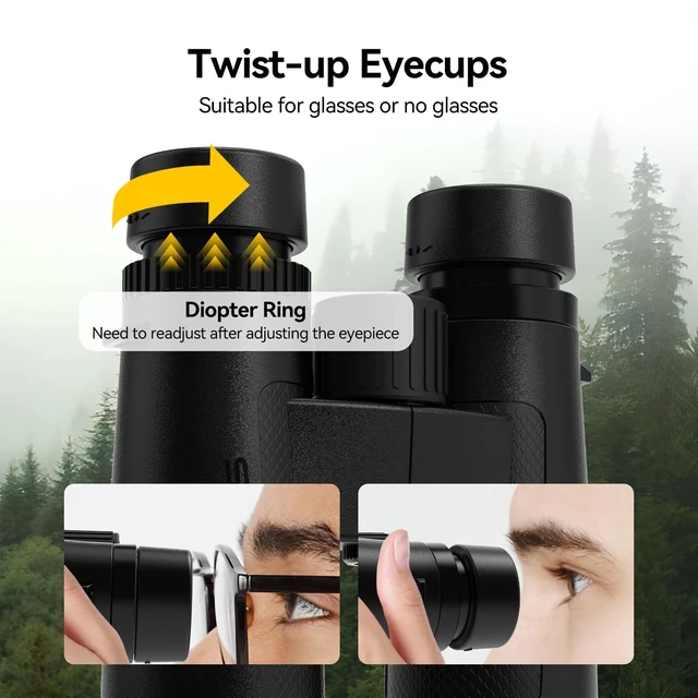 Alt view image 6 of 7 - Upgraded SV202 10x42 ED Binoculars for Adults 10x High Magnification Wide Field of View, Extra-Low Dispersion, BAK4 & FMC Optic System, IPX7 Waterproof, Clear, Bright, Distortion Free Low Light