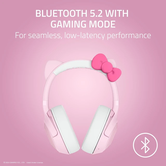 Alt view image 3 of 7 - Kraken Kitty V2 BT Wireless RGB Headset: Chroma RGB - Bluetooth 5.2-40 mm Drivers - 40 Hr Battery w/Type C Charging - Hello Kitty & Friends Edition