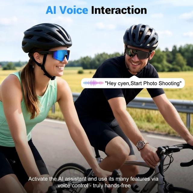 Alt view image 6 of 7 - Smart Glasses with Camera and Bluetooth, Polarized Sunglasses Pov Glasses with 32MP Anti-Shake Camera, EIS Stabilization, IP64 Waterproof Sports Sunglasses for Cycling Running Hiking Baseball