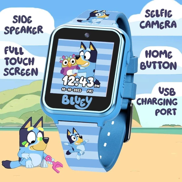 Alt view image 4 of 7 - Bluey Kids Smartwatch with Camera, Games, Pedometer and Audio Recorder for Creative Play and Learning, 1.5" Touchscreen, Blue, Fits 5.5"-8.0" Wrists, for Boys and Girls Ages 3+