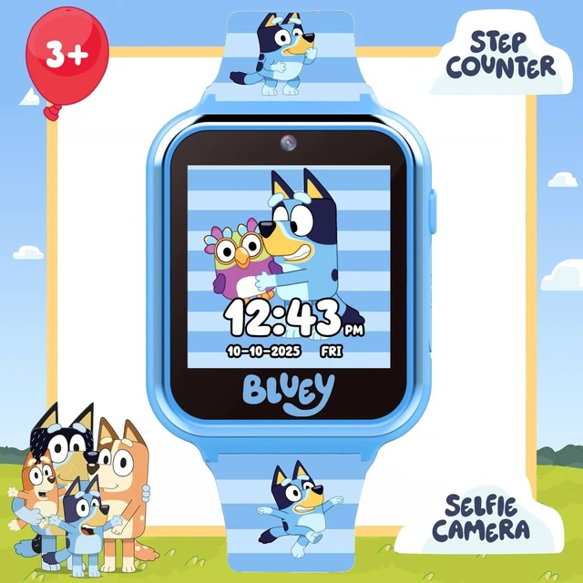 Alt view image 2 of 7 - Bluey Kids Smartwatch with Camera, Games, Pedometer and Audio Recorder for Creative Play and Learning, 1.5" Touchscreen, Blue, Fits 5.5"-8.0" Wrists, for Boys and Girls Ages 3+
