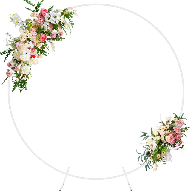 Main image of Round Backdrop Stand 7.2FT White Metal Circle Balloon Arch Frame Metal Circle Backdrop Stand Gold Round Arch for Wedding Birthday Party Bridal Baby Shower Anniversary Event Ceremony