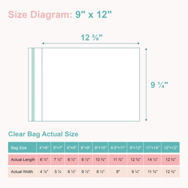 Alt view image 2 of 7 - 100Pack Acid-Free Photo Sleeves Crystal Clear Storage Bags for 9x12 Print Pictures, Photos, Frame Mats (Bag Size: 9 1/4" x 12 3/8")