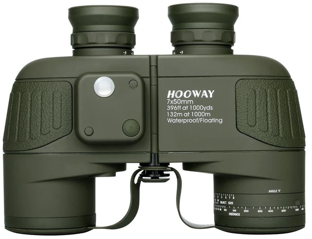 Main image of 7x50 Waterproof Floating Marine Binocular w/Internal Rangefinder & Compass for Navigation,Boating,Bird Watching and More(Army Green
