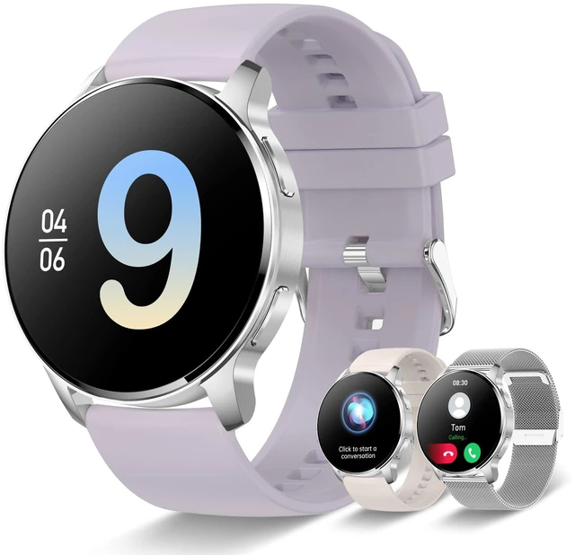 Main image of Smart Watch for Women (Answer/Make Call), Fitness Tracker for Android and iOS Phones Waterproof Smartwatch with 1.32" HD Full Touch Screen AI Voice Control Heart Rate Sleep Monitor Pedometer, Silver