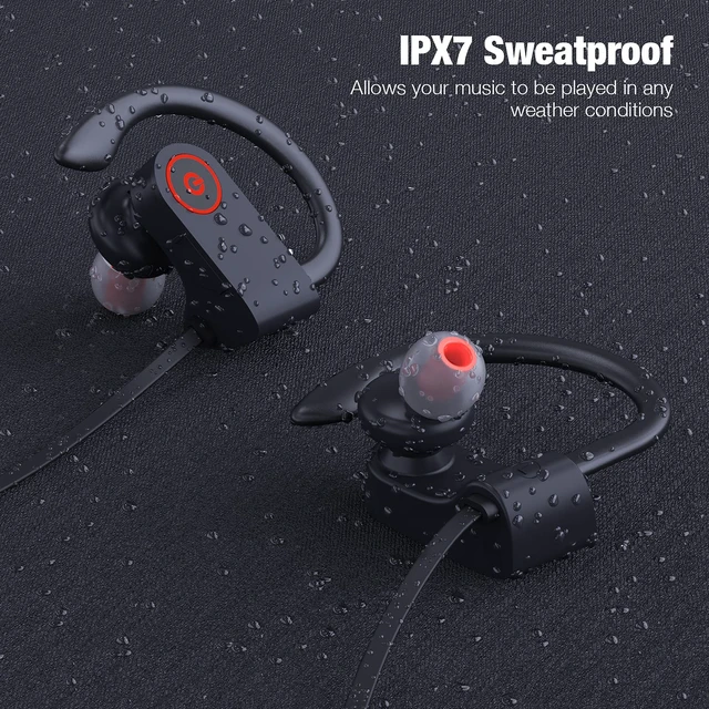 Alt view image 4 of 7 - Wireless Sport Headphones with IPX7 Waterproof Bluetooth V5.3, HD Bass+ Sound, 15H Playtime, Sound Isolation