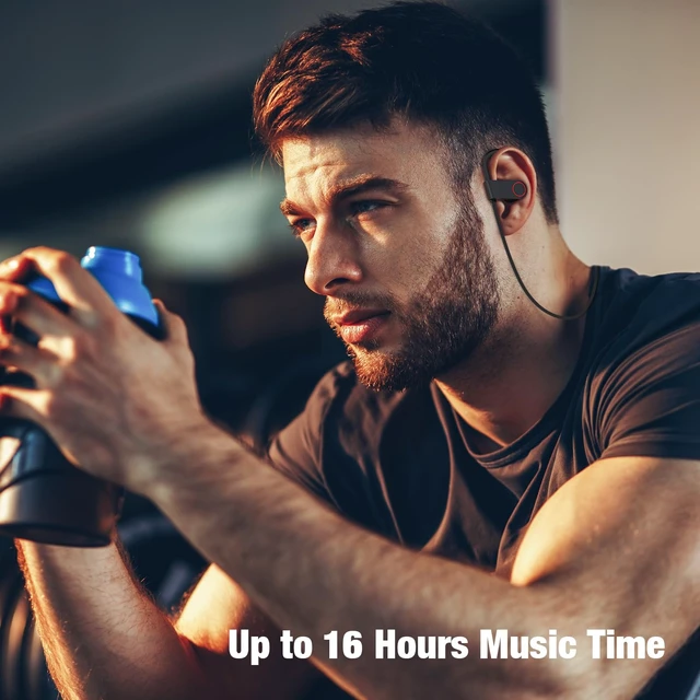 Alt view image 5 of 7 - Wireless Sport Headphones with IPX7 Waterproof Bluetooth V5.3, HD Bass+ Sound, 15H Playtime, Sound Isolation