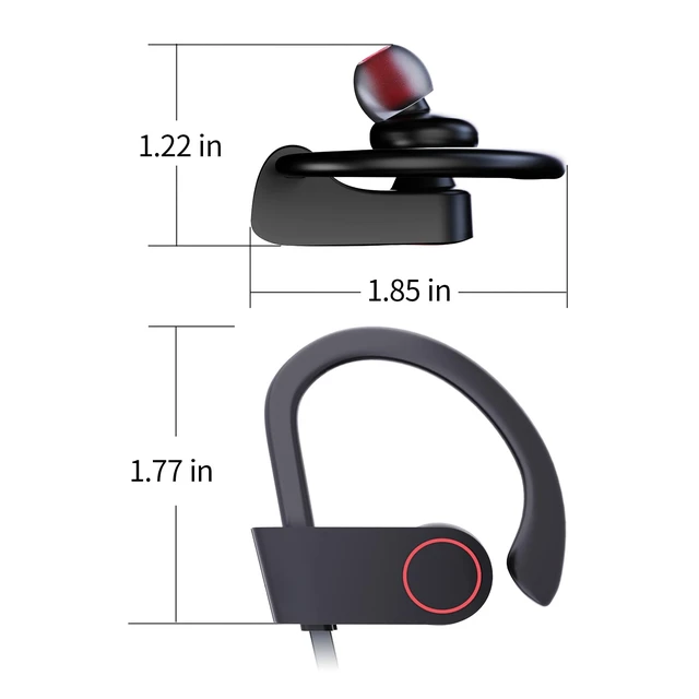 Alt view image 7 of 7 - Wireless Sport Headphones with IPX7 Waterproof Bluetooth V5.3, HD Bass+ Sound, 15H Playtime, Sound Isolation