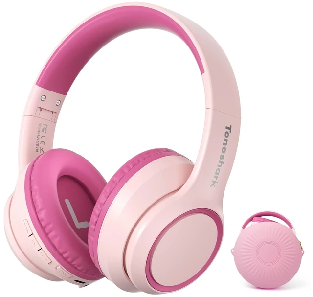 Main image of Kids Bluetooth Headphones with ANC for School Travel Gift Wireless Over-Ear Headphones for Boys Girls, Foldable, Adjustable, Safe Volume, 40H Playtime, Mic for School Travel