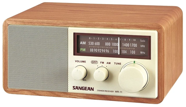 Main image of WR-11 Wood Cabinet AM/FM Tabletop Analog Radio, Powerful Speaker