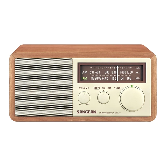 Alt view image 2 of 7 - WR-11 Wood Cabinet AM/FM Tabletop Analog Radio, Powerful Speaker