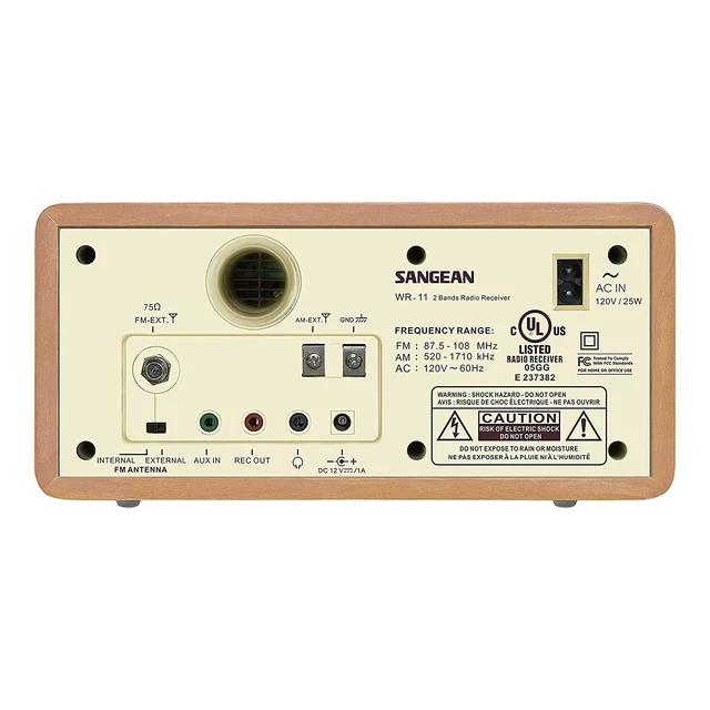 Alt view image 3 of 7 - WR-11 Wood Cabinet AM/FM Tabletop Analog Radio, Powerful Speaker