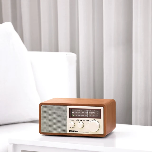 Alt view image 5 of 7 - WR-11 Wood Cabinet AM/FM Tabletop Analog Radio, Powerful Speaker