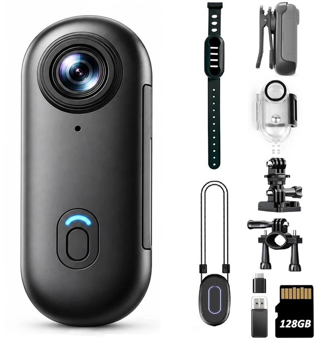 Main image of 4K 128GB Mini Body Camera - Magnetic Thumb-Sized Action Cam with Video & Audio Recording, Hands-Free, Waterproof, Suitable for Vlog Creation, Work Record, Pet Walking, Travel Shooting & Daily Use