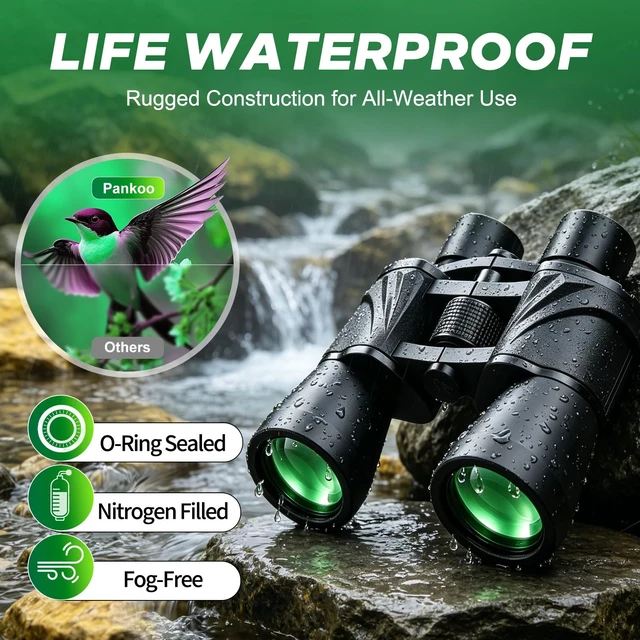Alt view image 6 of 7 - 20x55 Binoculars for Adults High Powered,with Phone Adapter Large View Waterproof Optics with Clear Low Light Vision, Easy Focus for Hunting, Bird Watching, Concerts, Sports