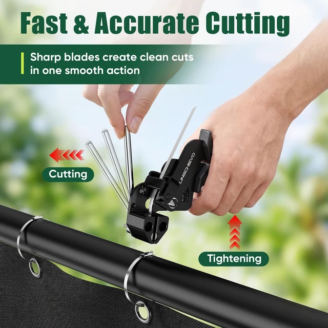 Alt view image 5 of 7 - Metal Zip Tie Gun with 100 PCS 11.8inch Stainless Steel Zip Ties Cable Ties Heavy Duty Zip Tie Tool for Fastening and Cutting, Chain Link Fence Parts for Fence Exhaust Pipe Outdoor