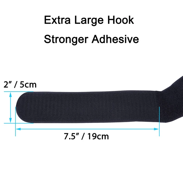 Alt view image 7 of 7 - Extra Large 4 Pack 2 x 60" Hook & Loop Tie Down Straps Heavy Duty Durable Nylon, Reusable, Long, Wide, Black, Functional, Adjustable Fastening Cinch Strap Cable Cord for Home, Office, Outdoor