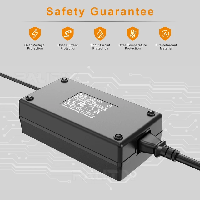 Alt view image 3 of 7 - 24V DC Power Supply Adapter 24Volt 7.5A 180W Output,AC to DC Converter Transformer 100-240V AC Input with 5.5 x 2.1mm US Plug for LED Strip, CCTV Camera(Black)