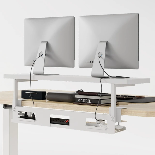 Main image of Cable Management Under Desk Cable Tray Metal Raceway Wires Cable Tidy Organizer for Home Office Desk (White, 31.5x4.7in)
