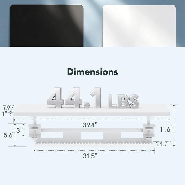 Alt view image 3 of 7 - Cable Management Under Desk Cable Tray Metal Raceway Wires Cable Tidy Organizer for Home Office Desk (White, 31.5x4.7in)