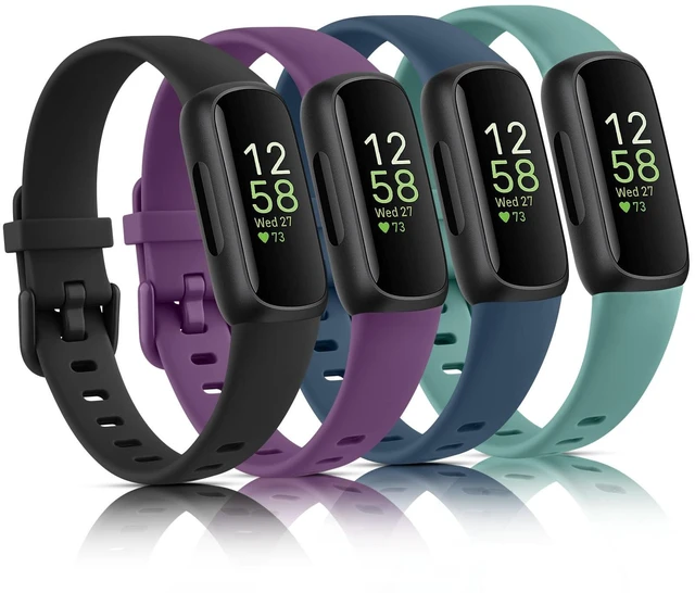 Main image of 4 Pack Bands Compatible with Fitbit Inspire 3 Bands for Women Men, Sport Silicone Adjustable Replacement Straps for Fitbit Inspire 3 Fitness Tracke
