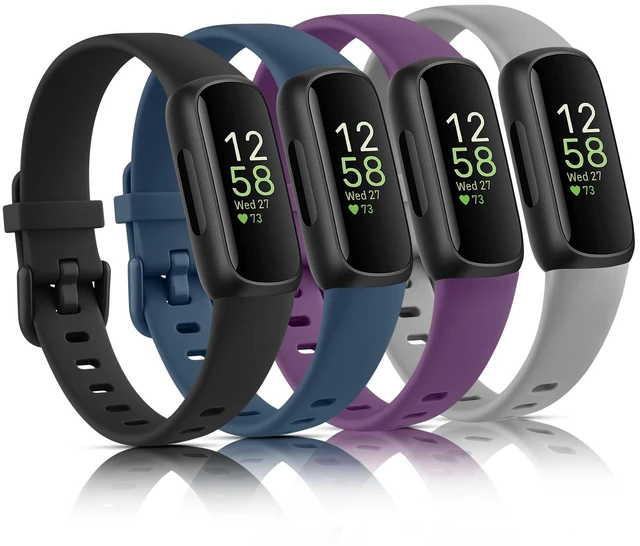 Main image of 4 Pack Bands Compatible with Fitbit Inspire 3 Bands for Women Men, Sport Silicone Adjustable Replacement Straps for Fitbit Inspire 3 Fitness Tracke