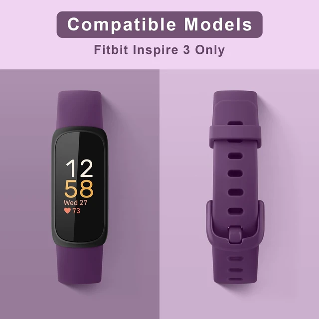 Alt view image 3 of 7 - 4 Pack Bands Compatible with Fitbit Inspire 3 Bands for Women Men, Sport Silicone Adjustable Replacement Straps for Fitbit Inspire 3 Fitness Tracke