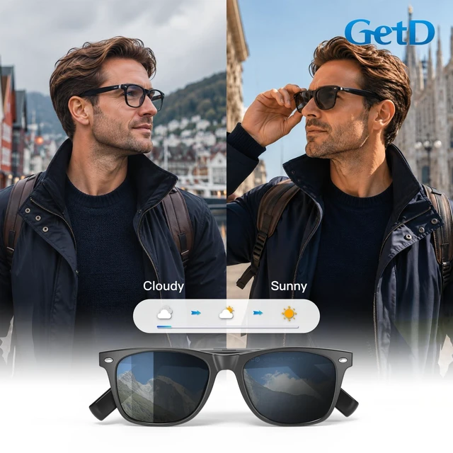 Alt view image 4 of 7 - AI Glasses, Smart Glasses Powered by ChatGPT, Real-Time AI Translation Photochromic lens, AI translation in 145 languages, Handsfree calls, Immersive audio, Holds AI conversations