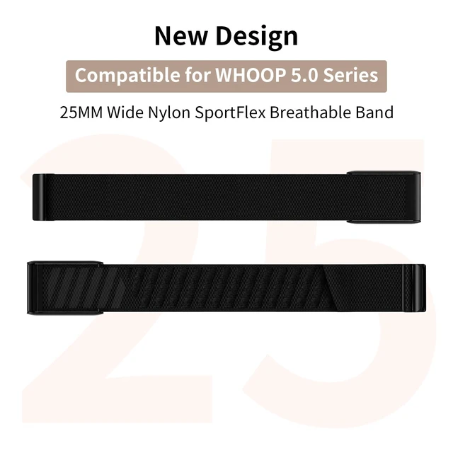 Alt view image 2 of 6 - 3 Pack Nylon SuperKnit Sport Bands Compatible with WHOOP 5.0/MG Band for Men Women - Soft, Breathable & Comfortable, Adjustable Replacement Wristbands Straps- Not Compatible with Gen 4
