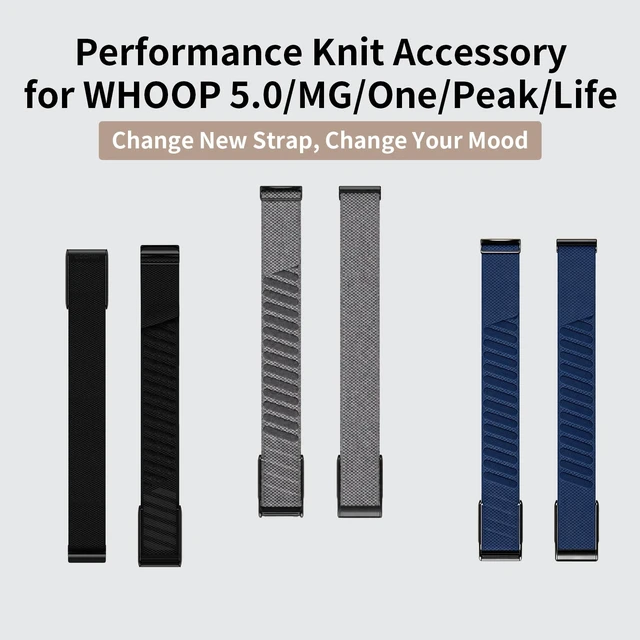 Alt view image 3 of 6 - 3 Pack Nylon SuperKnit Sport Bands Compatible with WHOOP 5.0/MG Band for Men Women - Soft, Breathable & Comfortable, Adjustable Replacement Wristbands Straps- Not Compatible with Gen 4