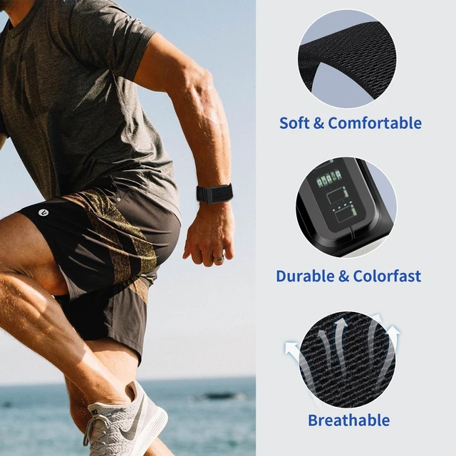 Alt view image 6 of 6 - 3 Pack Nylon SuperKnit Sport Bands Compatible with WHOOP 5.0/MG Band for Men Women - Soft, Breathable & Comfortable, Adjustable Replacement Wristbands Straps- Not Compatible with Gen 4