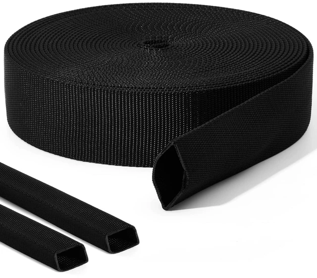 Main image of 26 Ft Nylon Hydraulic Hose Protector Sleeve Cover,2 Inch Id Abrasion Resistant Wrap for TIG Torch Cables, Expandable Braided Sheath Protects from Heat, Flat Design for Cord Management