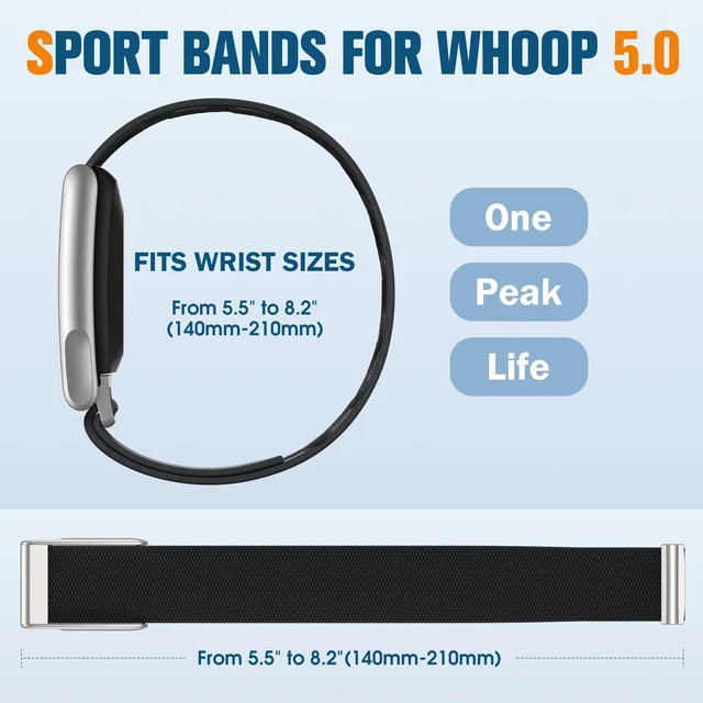 Alt view image 3 of 7 - Quick-Dry Sport Strap for Whoop MG Band Whoop 5.0 Bands One, Peak and Life Breathable Elastic Replacement bands for Whoop One/Peak/Life, Sweatproof Straps for WHOOP 5.0 MG Fitness Tracker Women Men
