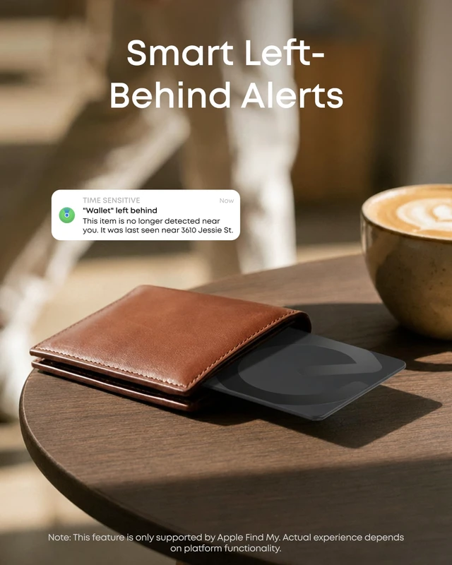 Alt view image 7 of 7 - SmartTrack Card E40, Works with iPhone iOS or Android, 1.7 mm Ultra-Thin, Wireless Charging, 80 dB Loud Alarm, Water-Resistant, Perfect for Wallets and Passports