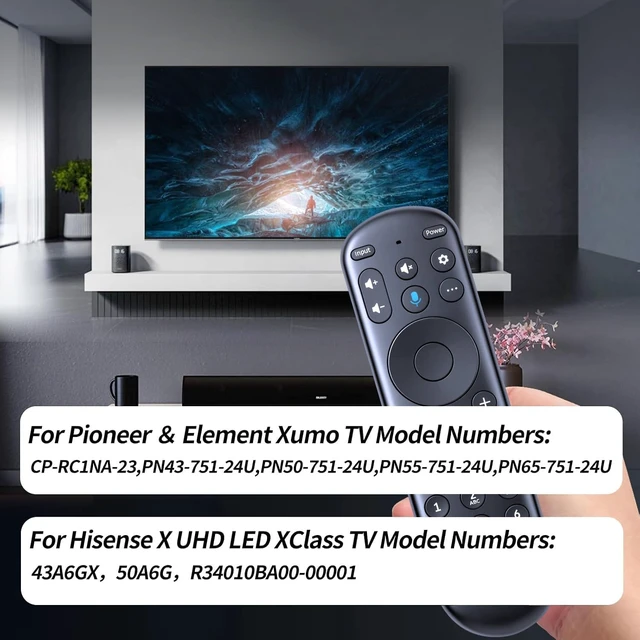 Alt view image 4 of 7 - Replacement for Xumo TV Remote - CP-RC1NA-23 (Pioneer/Element) Compatible with Hisense X UHD LED XClass TV MG3-R34010/297107, No Voice, Ready Out of Box, Fast Response