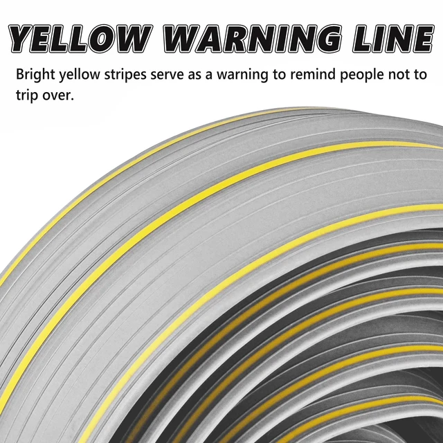 Alt view image 4 of 6 - 10Ft Cord Covers for Wires on Floor, 3-Channel PVC Floor Cable Cover for Small to Medium Wires, Anti-Slip Base with Yellow Warning Stripes, Indoor Floor Cord Cover for Home Office Events(Grey)