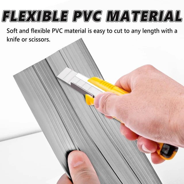 Alt view image 6 of 6 - 10Ft Cord Covers for Wires on Floor, 3-Channel PVC Floor Cable Cover for Small to Medium Wires, Anti-Slip Base with Yellow Warning Stripes, Indoor Floor Cord Cover for Home Office Events(Grey)