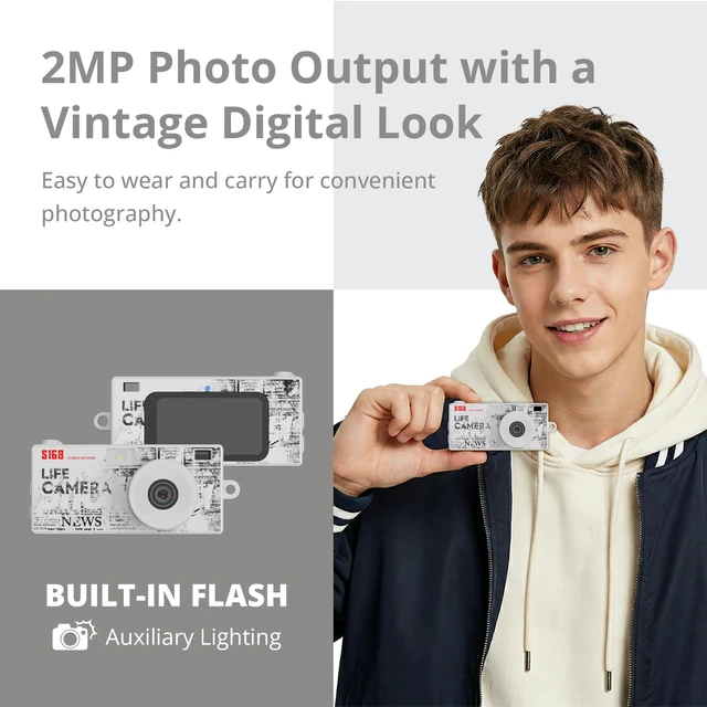 Alt view image 5 of 7 - Mini Keychain Digital Camera, 16GB Card, Y2K Retro Tiny Camera 1440P Video, 2MP Photos, 1.47-Inch IPS Screen, Built-In Flash, Filters, Pocket Size for Kids, Teens, Travel and Vlogging