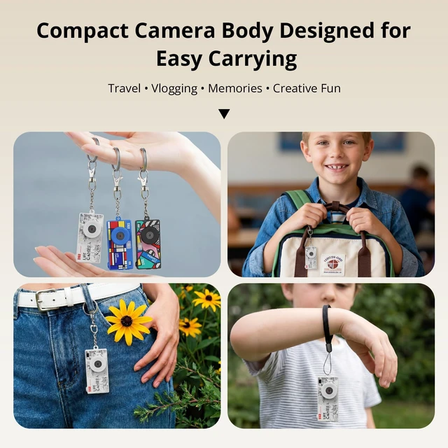Alt view image 7 of 7 - Mini Keychain Digital Camera, 16GB Card, Y2K Retro Tiny Camera 1440P Video, 2MP Photos, 1.47-Inch IPS Screen, Built-In Flash, Filters, Pocket Size for Kids, Teens, Travel and Vlogging