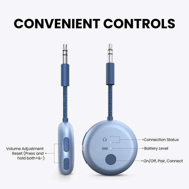 Alt view image 7 of 7 - SoundJet R1 - Airplane Bluetooth Adapter for AirPods, 25H Qualcomm aptX Adaptive & HD, dual-headphone pairing, 25-hour battery, USB-C charging, and single/dual airline plugs