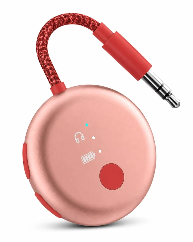 Main image of SoundJet R1 - Airplane Bluetooth Adapter for AirPods, 25H Qualcomm aptX Adaptive & HD, dual-headphone pairing, 25-hour battery, USB-C charging, and single/dual airline plugs