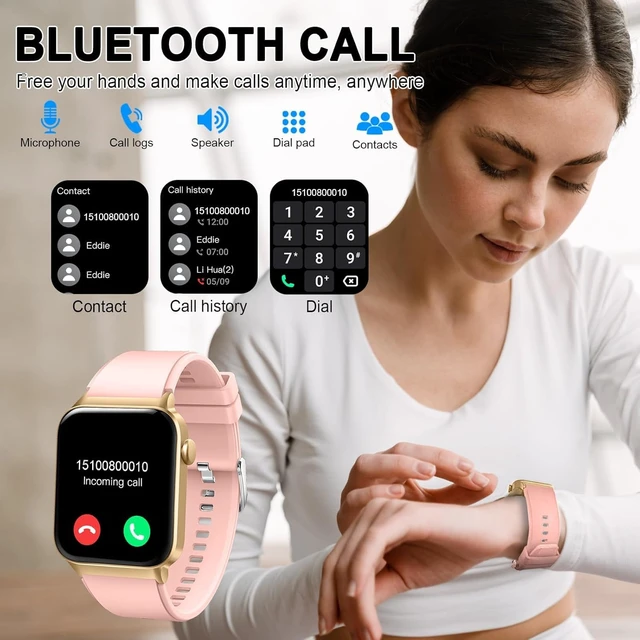 Alt view image 2 of 7 - Smart Watch for Men Women, 1.85"Smartwatch with Answer/Make Call Watches Fitness Tracker with 100+ Sport Modes, IP68 Waterproof, Heart Rate/Sleep Monitor/Pedometer, Activity Tracker for Android iOS