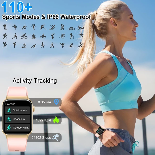 Alt view image 4 of 7 - Smart Watch for Men Women, 1.85"Smartwatch with Answer/Make Call Watches Fitness Tracker with 100+ Sport Modes, IP68 Waterproof, Heart Rate/Sleep Monitor/Pedometer, Activity Tracker for Android iOS